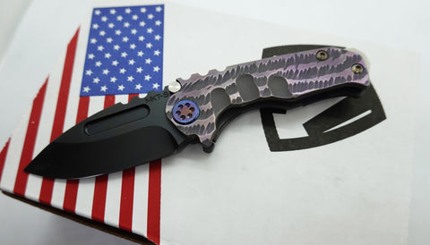 Micro "T" - S35VN PVD DP Blade, Vio "Water Ripples"