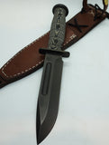 USMC Fighter - S35VN PVD Blade, Multi-Layered G10 Handle, Leather Sheath,