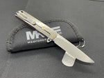 M-48 - S35VN Tumbled Blade, Red Handle, Tumbled Spring, Bronze HW